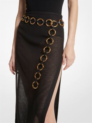 Marisa Gold-Tone and Leather Ring Belt image number 1
