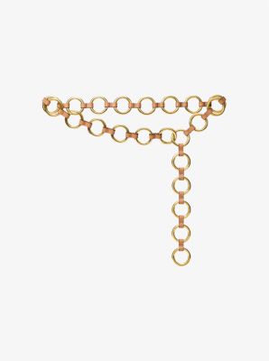 Marisa Gold-Tone and Leather Ring Belt image number 0