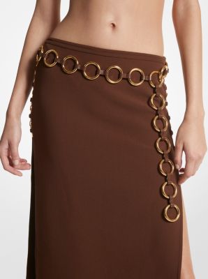 Marisa Gold-Tone and Leather Ring Belt