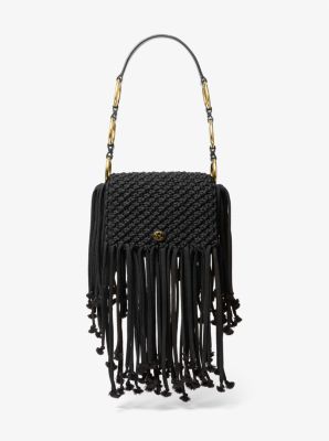 Michael Kors Collection Marissa Medium Hand-Woven Macramé Shoulder Bag - Women's Bags