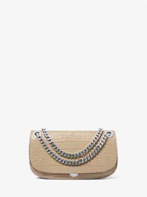 Christie Mini Crocodile Embossed Leather Envelope Bag