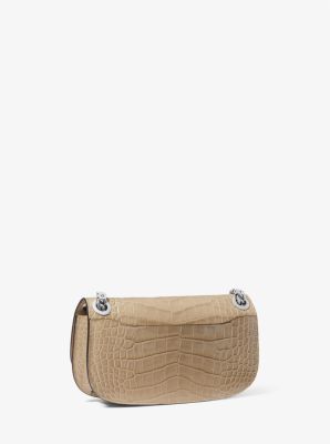 Tasche Christie Mini mit Umschlag aus Leder mit Krokodilprägung image number 2