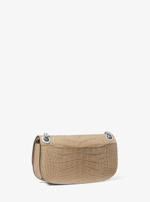 Christie Mini Crocodile Embossed Leather Envelope Bag