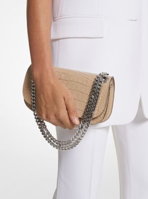 Mini sac enveloppe Christie en cuir effet crocodile en relief image number 3