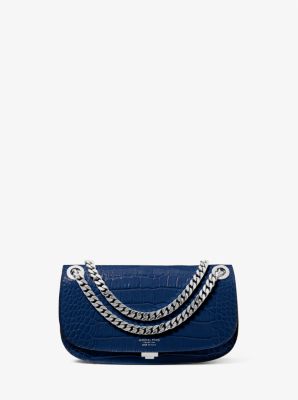 Christie Mini Crocodile Embossed Leather Envelope Bag