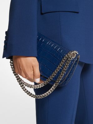 Christie Mini Crocodile Embossed Leather Envelope Bag image number 3