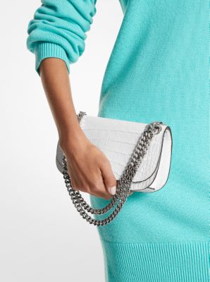 Mini sac enveloppe Christie en cuir effet crocodile en relief image number 3