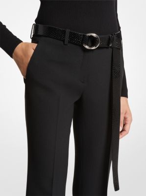 Ceinture de pantalon Claudine en cuir en relief effet python image number 1