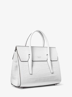 Sac Campbell de taille moyenne en cuir effet crocodile en relief