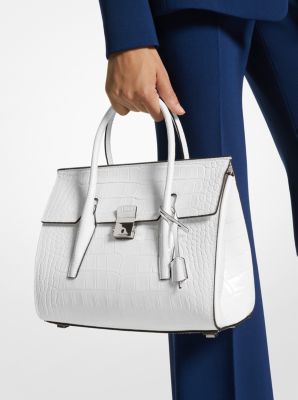 Sac Campbell de taille moyenne en cuir effet crocodile en relief