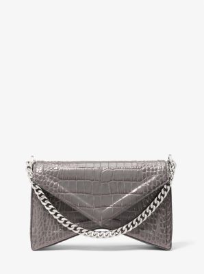 Manhatta Crocodile Embossed Patent Leather Shoulder Bag image number 0