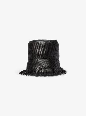 Hand-Woven Leather Bucket Hat