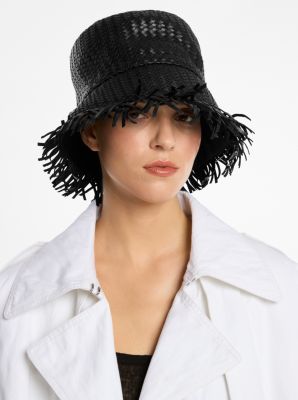 Hand-Woven Leather Bucket Hat