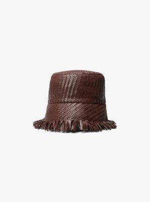 Hand-Woven Leather Bucket Hat