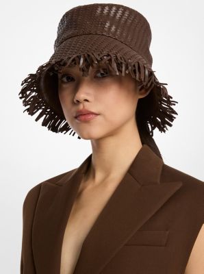 Hand-Woven Leather Bucket Hat