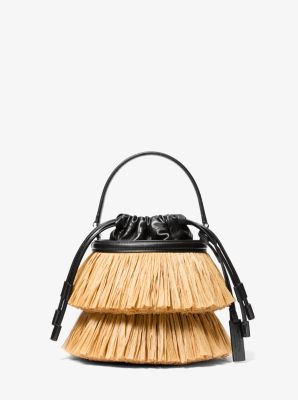 Ischia Mini Leather and Fringe Bucket Bag image number 0