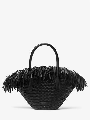 Sardinia Mini Woven Leather Basket Tote Bag