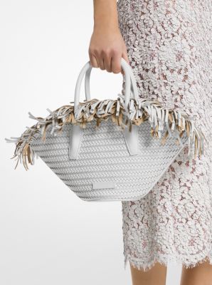 Sardinia Mini Hand-Woven Leather Basket Tote Bag