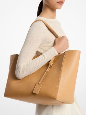 Sharon Hand-Stitched Pebbled Leather Tote Bag