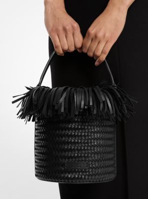 Salerno Fringed Woven Calf Leather Bucket Bag image number 2