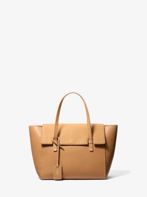 Sophia Hand-Stitched Pebbled Leather Satchel image number 0