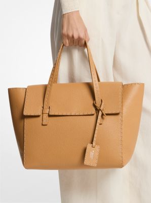 Sophia Hand-Stitched Pebbled Leather Satchel