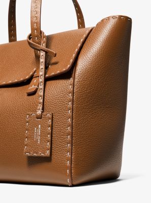 Sophia Hand-Stitched Pebbled Leather Satchel image number 3