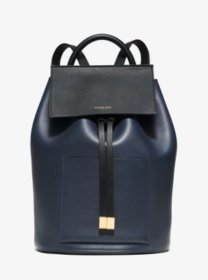 Miranda Large Color-Block French Calf Leather Backpack