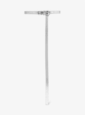 Michael Kors Collection Carolyn Metallic Snake Embossed Leather Waist Belt