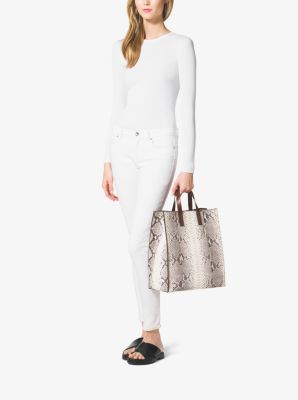 Michael kors python tote white outlet