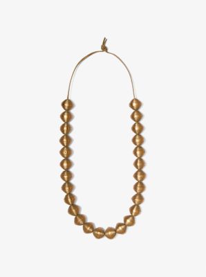 Metallic Leather Beads Necklace