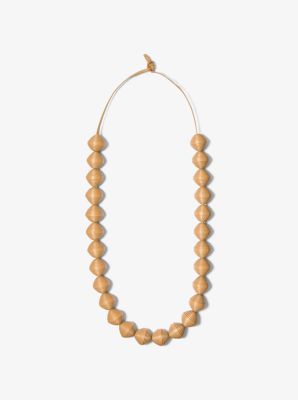 Michael Kors Collection Leather Beads Necklace
