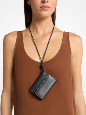 Leather Card Holder Necklace