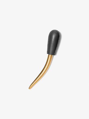 Leather Wrapped Brass Hair Pin in NEGRO | Michael Kors