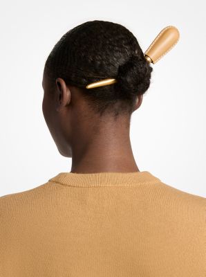 Leather Wrapped Brass Hair Pin in CAY&Uacute; | Michael Kors