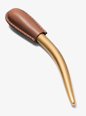 Leather Wrapped Brass Hair Pin