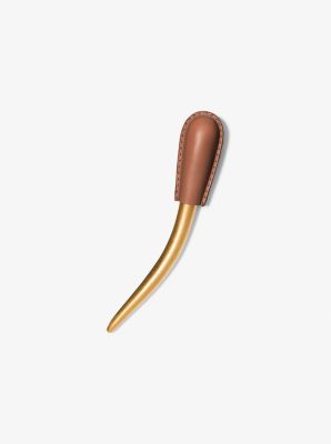 Michael Kors Collection Leather Wrapped Brass Hair Pin
