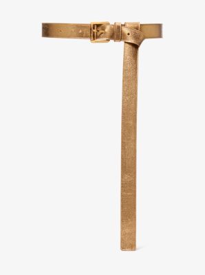 Cintur&oacute;n Jodi de piel metalizada craquelada para pantal&oacute;n