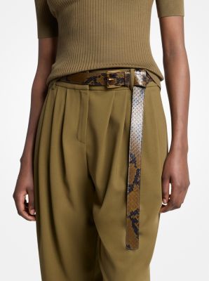 Cintur&oacute;n Jodi de piel con relieve de serpiente para pantal&oacute;n