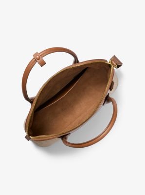 Kaitlin Large Linen and Leather Satchel