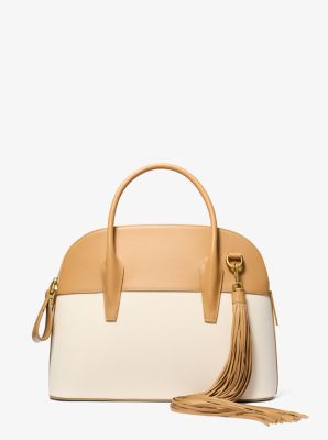 Michael Kors Collection Kaitlin Large Canvas and Leather Satchel