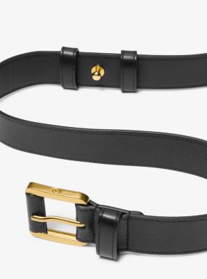 Kaitlin Leather Trouser Belt in BLACK | Michael Kors