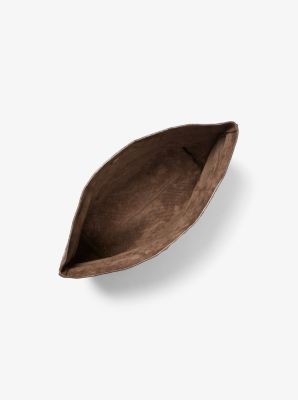 Maggie Snake Embossed Leather Lunch Bag Clutch