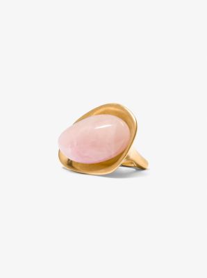 24k-Gold-Plated Brass and Stone Ring