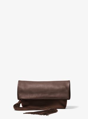 Michael Kors Collection Thalitha Leather Foldover Clutch
