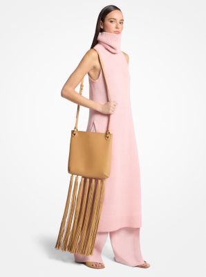 Bandolera mediana Tate de piel con borlas