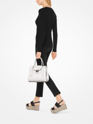 Bancroft Medium Woven Calf Leather Satchel