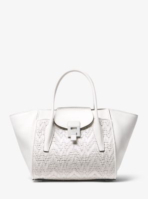 Bancroft Medium Woven Calf Leather Satchel