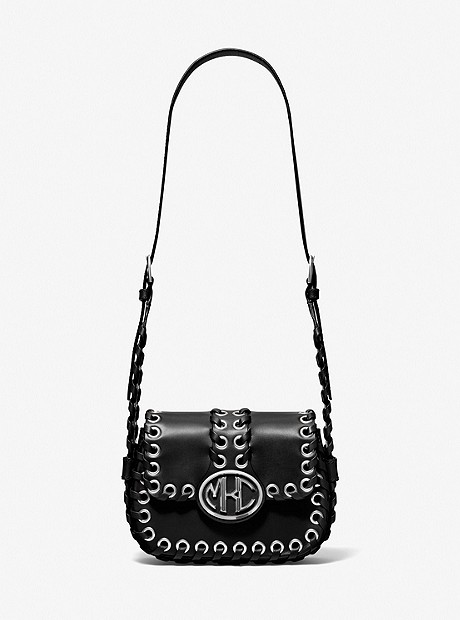 Monogramme Small Whipstitch Leather Shoulder Bag - BLACK - 31T0MNOX3A