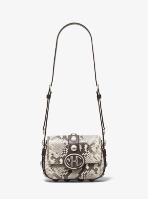 Monogramme Studded Python Embossed Leather Shoulder Bag | Michael Kors